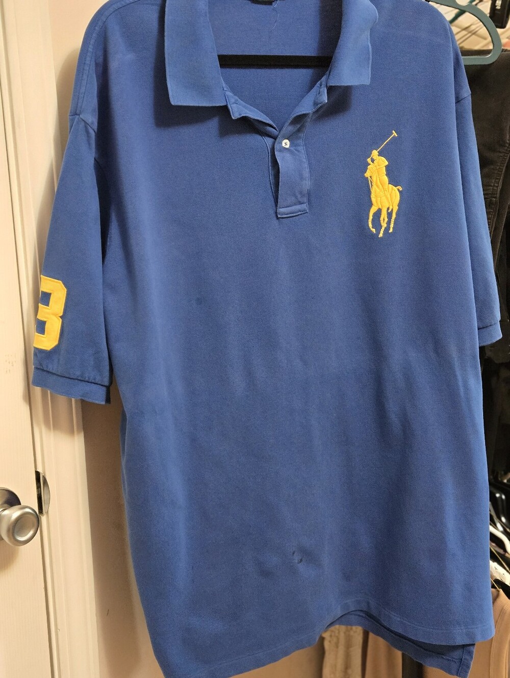 Mens Polo Collar Shirt 3XLT, Blue